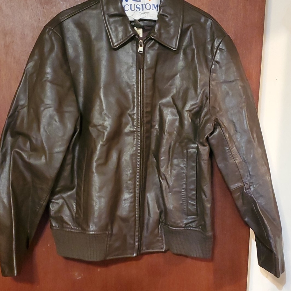 Vintage banana republic bomber leather jacket
